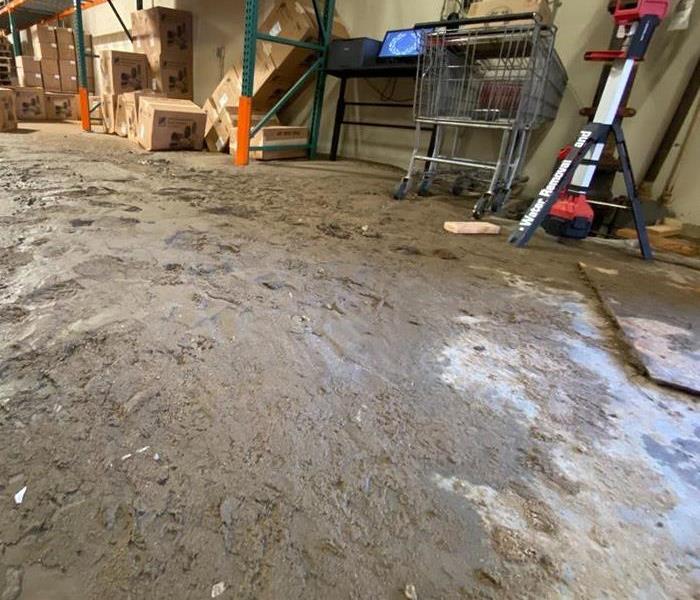 Water damage in commercial building