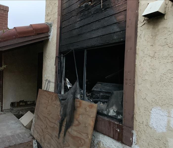Window after an interior fire